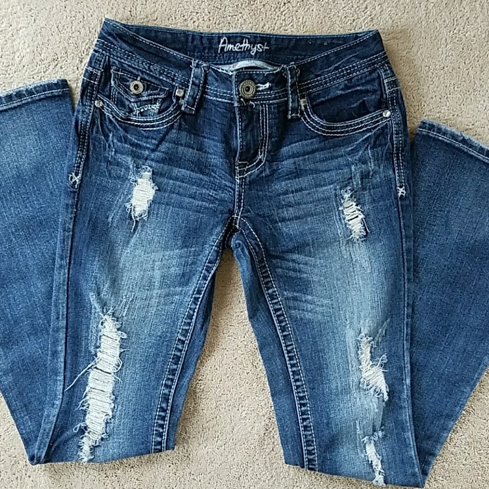 Amethyst Destroyed Boot Cut Jeans